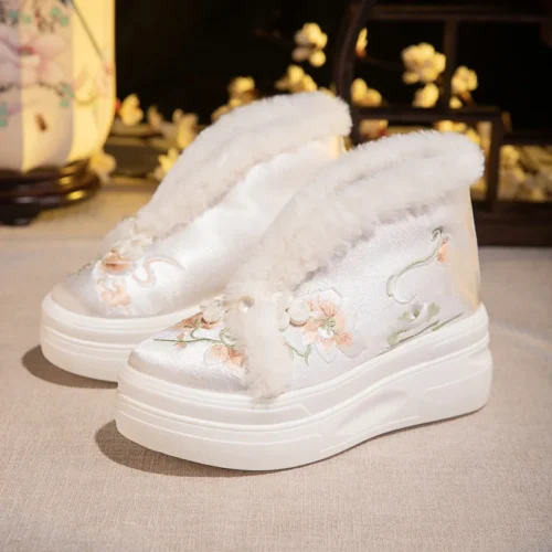 Hanfu Boots, Embroidered Shoes, Handmade