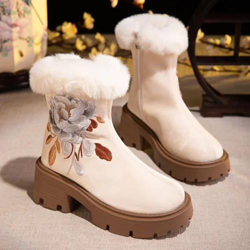 Hanfu Boots, Embroidered Shoes, Handmade