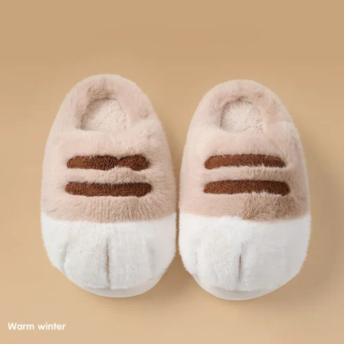 Cat Paw Slippers, Fluffy House Shoes