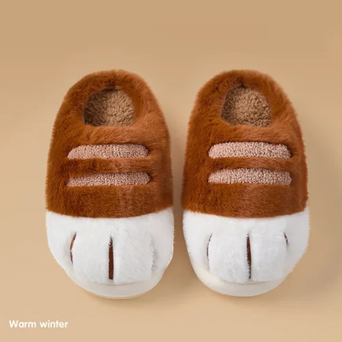 Cat Paw Slippers, Fluffy House Shoes