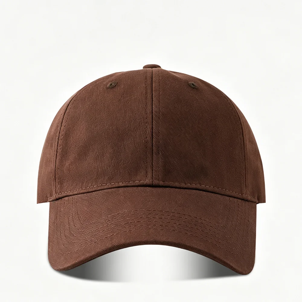 Classic Cotton Baseball Cap of Various colours -Brown - Adjustable Snapback, Solid Color Everyday Hat